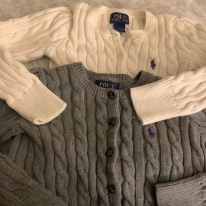 Two Ralph Lauren Toddler ruffled sweaters size 4